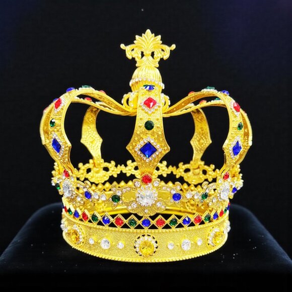 Gold Imperial State Crown: Vintage Royal Jewelry, Holy coronation crown - Picture 8 of 8